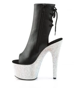 Pleaser Direct Bejeweled 1018DM-7 Black Matte & Rhinestone Platform Ankle Boots Glitter Shoes 7 Pleaser Direct Bejeweled 1018DM-7 Black Matte & Rhinestone Platform Ankle Boots Glitter Shoes