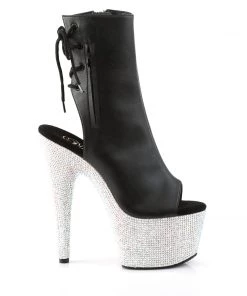 Pleaser Direct Bejeweled 1018DM-7 Black Matte & Rhinestone Platform Ankle Boots Glitter Shoes 9 Pleaser Direct Bejeweled 1018DM-7 Black Matte & Rhinestone Platform Ankle Boots Glitter Shoes