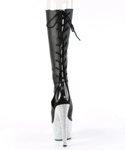 Pleaser Larger Size Shoes BEJEWELED 2018 7 Black / Silver Vegan Knee High Boots 8 Pleaser Larger Size Shoes BEJEWELED 2018 7 Black / Silver Vegan Knee High Boots