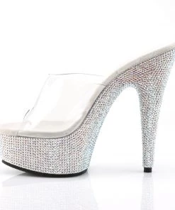 Pleaser Direct Larger Size Shoes Bejeweled 601DM Silver Rhinestones Heels 7 Pleaser Direct Larger Size Shoes Bejeweled 601DM Silver Rhinestones Heels