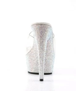 Pleaser Direct Larger Size Shoes Bejeweled 601DM Silver Rhinestones Heels 8 Pleaser Direct Larger Size Shoes Bejeweled 601DM Silver Rhinestones Heels