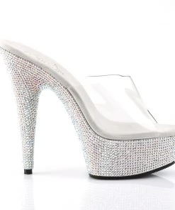 Pleaser Direct Larger Size Shoes Bejeweled 601DM Silver Rhinestones Heels 9 Pleaser Direct Larger Size Shoes Bejeweled 601DM Silver Rhinestones Heels