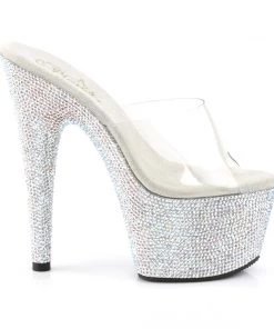 Pleaser Direct Bejeweled 701DM Silver Rhinestones Platform Heels