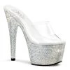 Pleaser Direct Bejeweled 701DM Silver Rhinestones Platform Heels