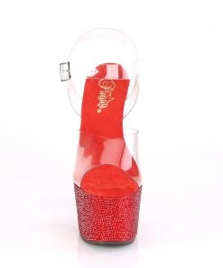 Pleaser Direct Bejeweled 708DM Red Rhinestones Platforms