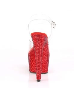 Pleaser Direct Bejeweled 708DM Red Rhinestones Platforms