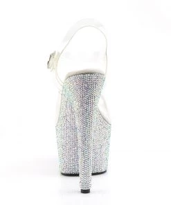 Pleaser Direct Bejeweled 708DM Silver Rhinestones Platform Heels