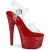Pleaser Direct Bejeweled 708DM Red Rhinestones Platforms