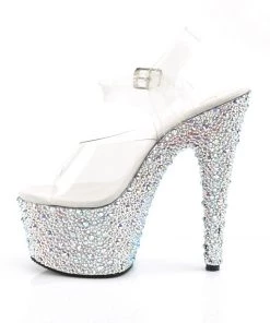 Pleaser Direct Glitter Shoes Bejeweled 708MS Silver Rhinestones Heels 7 Pleaser Direct Glitter Shoes Bejeweled 708MS Silver Rhinestones Heels