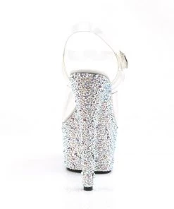 Pleaser Direct Glitter Shoes Bejeweled 708MS Silver Rhinestones Heels 8 Pleaser Direct Glitter Shoes Bejeweled 708MS Silver Rhinestones Heels