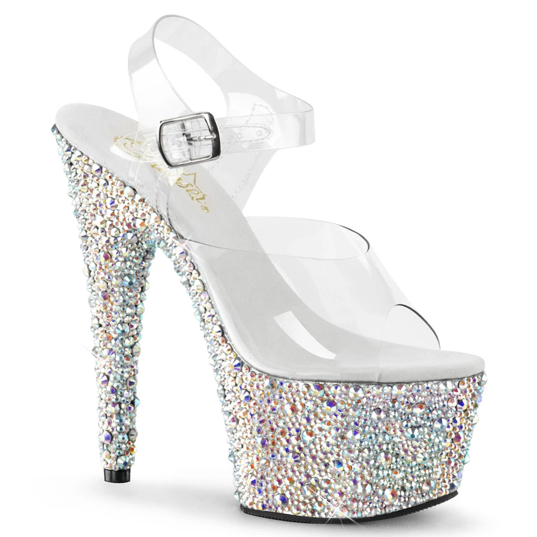 Pleaser Direct Glitter Shoes Bejeweled 708MS Silver Rhinestones Heels 1 Pleaser Direct Glitter Shoes Bejeweled 708MS Silver Rhinestones Heels