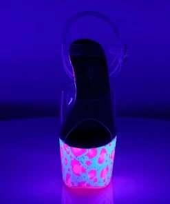 Pleaser Direct Bejeweled 708UVLP Pink Leopard Print Platform Heels Platform Shoes