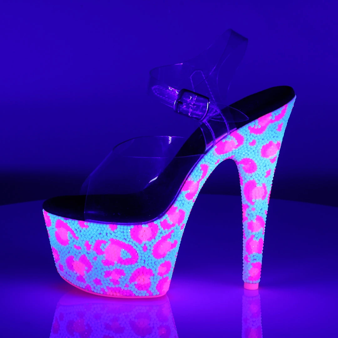 Pleaser Direct Bejeweled 708UVLP Pink Leopard Print Platform Heels Platform Shoes 3 Pleaser Direct Bejeweled 708UVLP Pink Leopard Print Platform Heels Platform Shoes