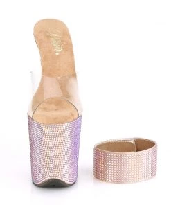 Pleaser Direct Bejeweled 812RS Rose Gold Rhinestone Platforms Larger Size Shoes