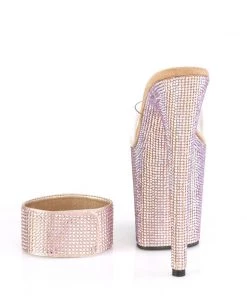 Pleaser Direct Bejeweled 812RS Rose Gold Rhinestone Platforms Larger Size Shoes
