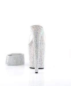 Pleaser Direct Bejeweled 812RS Silver Rhinestone Ankle Cuff Heels Larger Size Shoes 8 Pleaser Direct Bejeweled 812RS Silver Rhinestone Ankle Cuff Heels Larger Size Shoes