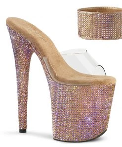 Pleaser Direct Bejeweled 812RS Rose Gold Rhinestone Platforms Larger Size Shoes
