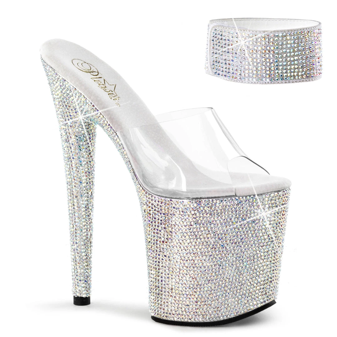 Pleaser Direct Bejeweled 812RS Silver Rhinestone Ankle Cuff Heels Larger Size Shoes 1 Pleaser Direct Bejeweled 812RS Silver Rhinestone Ankle Cuff Heels Larger Size Shoes