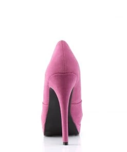 Pleaser Direct Bella 10 Pink Suede Bow Court Shoes