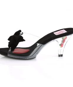 Pleaser Direct Belle 301BOW Black Bow Sandals