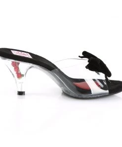Pleaser Direct Belle 301BOW Black Bow Sandals