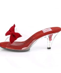 Pleaser Direct Larger Size Shoes Belle 301BOW Red Bow Sandals