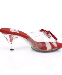 Pleaser Direct Larger Size Shoes Belle 301BOW Red Bow Sandals