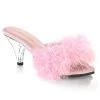 Pleaser Direct Belle 301F Pink Furry Sandals Larger Size Shoes
