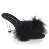 Pleaser Direct Larger Size Shoes Belle 301F Black Furry Sandals