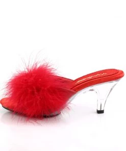 Pleaser Direct Belle 301F Red Furry Sandals Larger Size Shoes 7 Pleaser Direct Belle 301F Red Furry Sandals Larger Size Shoes