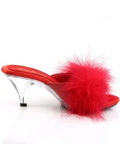 Pleaser Direct Belle 301F Red Furry Sandals Larger Size Shoes 9 Pleaser Direct Belle 301F Red Furry Sandals Larger Size Shoes