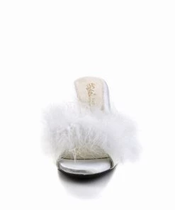 Pleaser Direct Larger Size Shoes Belle 301F White Furry Sandals