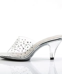 Pleaser Direct Belle 301RS Clear Mules With Crystals Larger Size Shoes 7 Pleaser Direct Belle 301RS Clear Mules With Crystals Larger Size Shoes