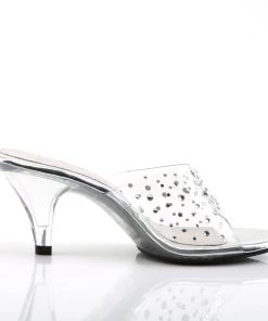 Pleaser Direct Belle 301RS Clear Mules With Crystals Larger Size Shoes 9 Pleaser Direct Belle 301RS Clear Mules With Crystals Larger Size Shoes