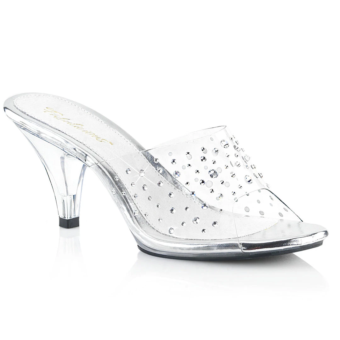 Pleaser Direct Belle 301RS Clear Mules With Crystals Larger Size Shoes 1 Pleaser Direct Belle 301RS Clear Mules With Crystals Larger Size Shoes