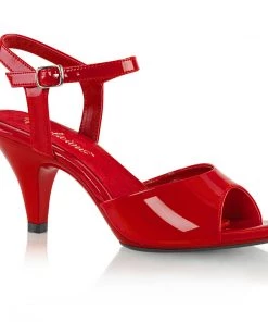 Pleaser Direct Larger Size Shoes Belle 309 Red Patent Sandals