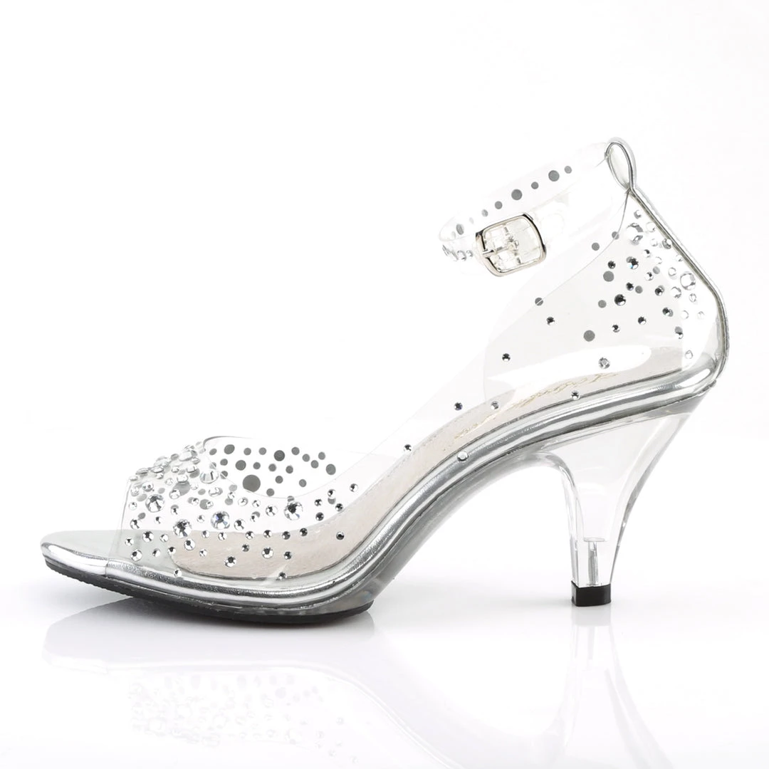 Pleaser Direct Larger Size Shoes Belle 330RS Clear Sandals With Rhinestones 3 Pleaser Direct Larger Size Shoes Belle 330RS Clear Sandals With Rhinestones
