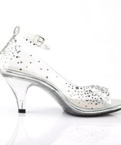 Pleaser Direct Larger Size Shoes Belle 330RS Clear Sandals With Rhinestones 9 Pleaser Direct Larger Size Shoes Belle 330RS Clear Sandals With Rhinestones