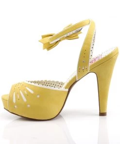 Pleaser Direct Bettie 01 Yellow Faux Leather Peep Toe High Heel 7 Pleaser Direct Bettie 01 Yellow Faux Leather Peep Toe High Heel