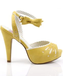 Pleaser Direct Bettie 01 Yellow Faux Leather Peep Toe High Heel 9 Pleaser Direct Bettie 01 Yellow Faux Leather Peep Toe High Heel