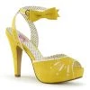 Pleaser Direct Bettie 01 Yellow Faux Leather Peep Toe High Heel