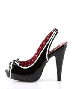 Pleaser Direct Platform Shoes Bettie 05 Black And White Peep Toe High Heels 7 Pleaser Direct Platform Shoes Bettie 05 Black And White Peep Toe High Heels