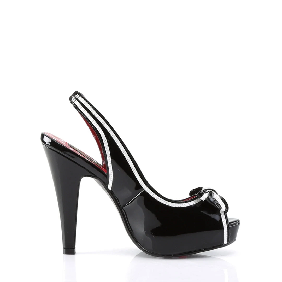 Pleaser Direct Platform Shoes Bettie 05 Black And White Peep Toe High Heels 5 Pleaser Direct Platform Shoes Bettie 05 Black And White Peep Toe High Heels