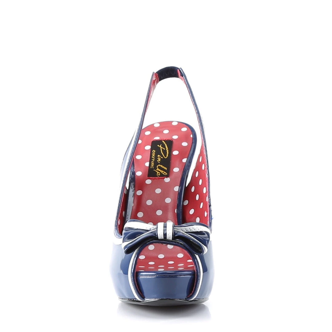 Pleaser Direct Bettie 05 Blue And White Peep Toe High Heels Platform Shoes 2 Pleaser Direct Bettie 05 Blue And White Peep Toe High Heels Platform Shoes