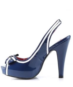 Pleaser Direct Bettie 05 Blue And White Peep Toe High Heels Platform Shoes 7 Pleaser Direct Bettie 05 Blue And White Peep Toe High Heels Platform Shoes