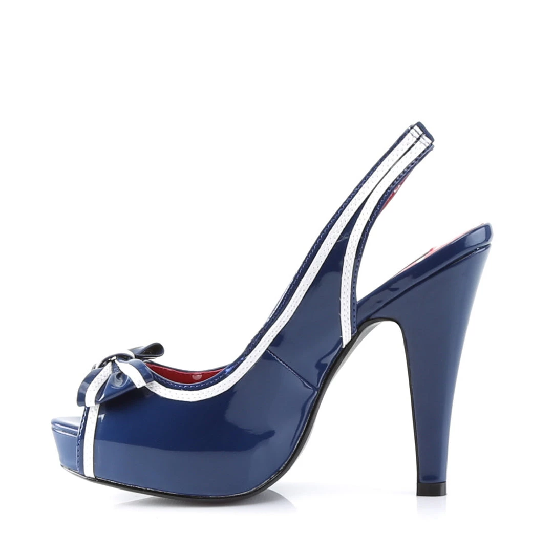 Pleaser Direct Bettie 05 Blue And White Peep Toe High Heels Platform Shoes 3 Pleaser Direct Bettie 05 Blue And White Peep Toe High Heels Platform Shoes
