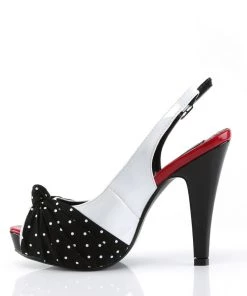 Pleaser Direct Bettie 09 Black And White High Heels Platform Shoes