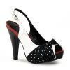 Pleaser Direct Bettie 09 Black And White High Heels Platform Shoes