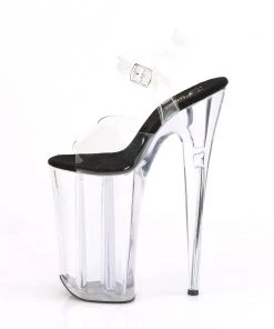 Pleaser Direct Larger Size Shoes Beyond 008 Black And Clear Platforms