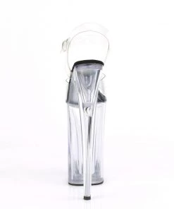 Pleaser Direct Larger Size Shoes Beyond 008 Black And Clear Platforms